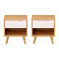 Modern Bedside Cabinet Solid Wood Bed Nightstand for Bedroom Natural Wood White 2 Piece Set 1 Clearhalo 'Bedroom Furniture' 'furn' 'furn_night_stand' 'Furniture' 'night_stand' 'Nightstands' 6664784
