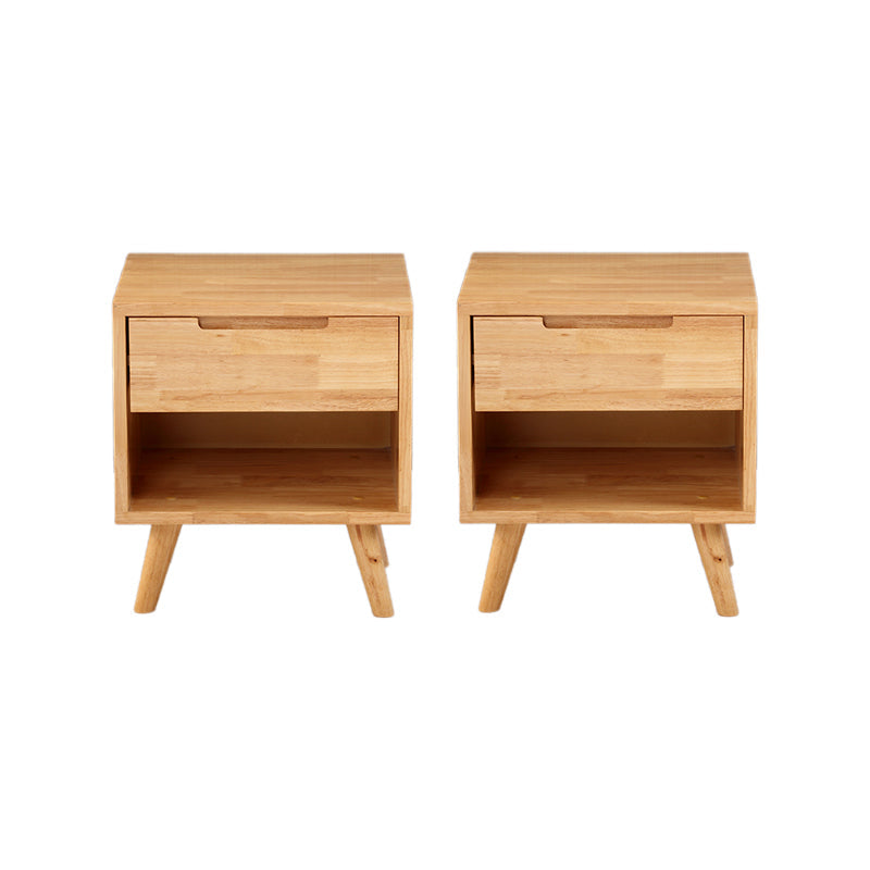 Modern Bedside Cabinet Solid Wood Bed Nightstand for Bedroom Natural 2 Piece Set 1 Clearhalo 'Bedroom Furniture' 'furn' 'furn_night_stand' 'Furniture' 'night_stand' 'Nightstands' 6664788