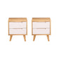 Modern Bedside Cabinet Solid Wood Bed Nightstand for Bedroom Natural Wood White 2 Piece Set 2 Clearhalo 'Bedroom Furniture' 'furn' 'furn_night_stand' 'Furniture' 'night_stand' 'Nightstands' 6664790