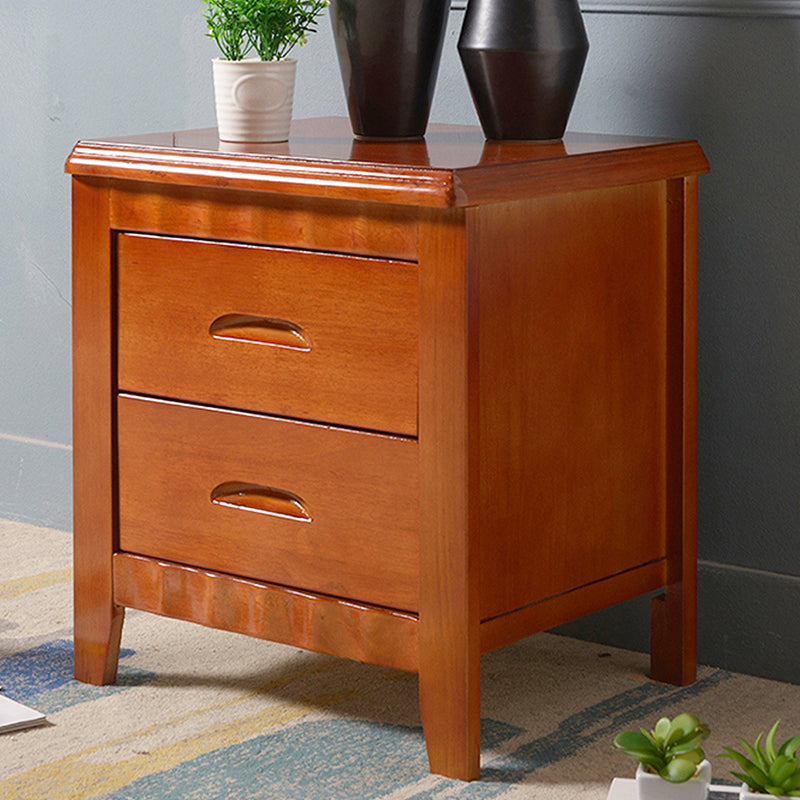 Modern Bed Nightstand Solid Wood Accent Table Nightstand with Drawers Cherry Wood 1 Piece Clearhalo 'Bedroom Furniture' 'furn' 'furn_night_stand' 'Furniture' 'night_stand' 'Nightstands' 6664797