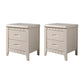 Modern Bed Nightstand Solid Wood Accent Table Nightstand with Drawers Ivory 2 Piece Set Clearhalo 'Bedroom Furniture' 'furn' 'furn_night_stand' 'Furniture' 'night_stand' 'Nightstands' 6664800
