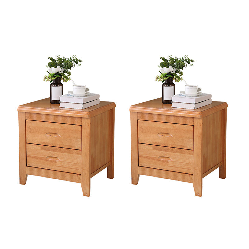Modern Bed Nightstand Solid Wood Accent Table Nightstand with Drawers Natural 2 Piece Set Clearhalo 'Bedroom Furniture' 'furn' 'furn_night_stand' 'Furniture' 'night_stand' 'Nightstands' 6664804