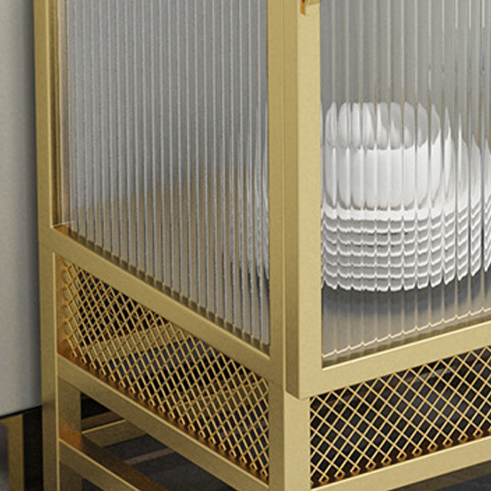 Glam Metal Curio Curio Porte in vetro Display mobile per soggiorno