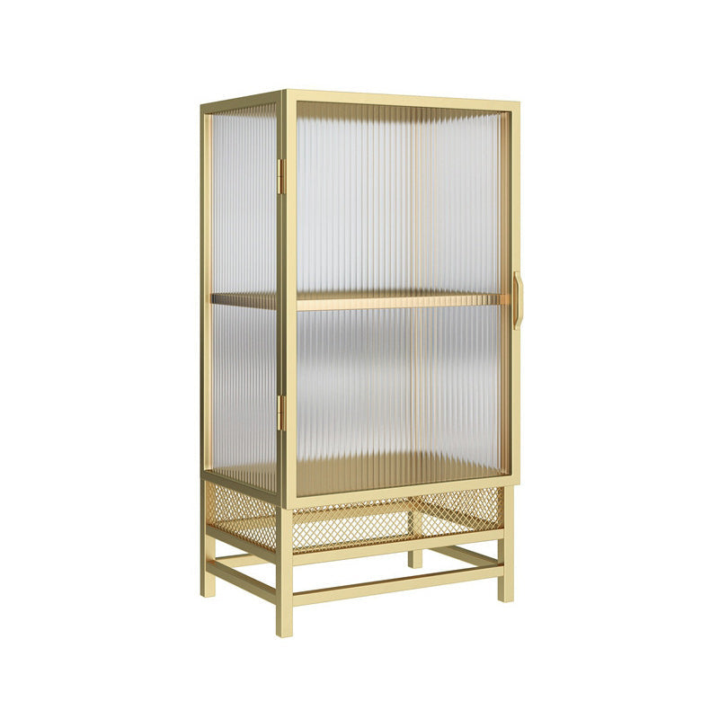 Glam Metal Curio Curio Porte in vetro Display mobile per soggiorno