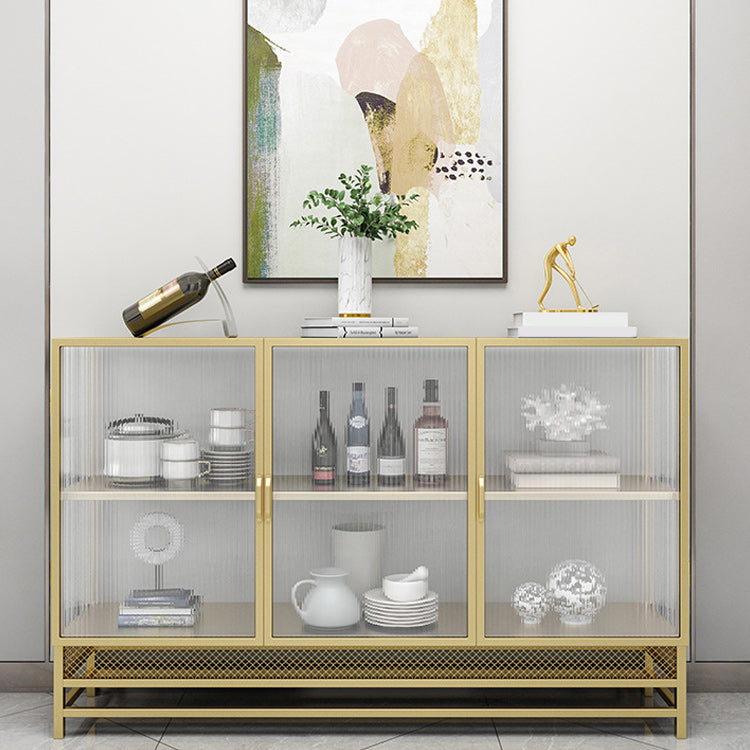 Glam Metal Curio Curio Porte in vetro Display mobile per soggiorno