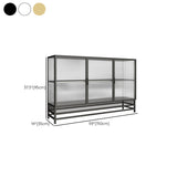 Glam Metal Curio Curio Porte in vetro Display mobile per soggiorno