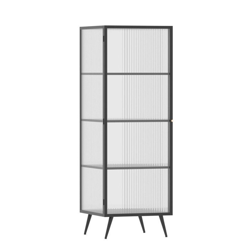 Modern Metal Curio Cabinet Glass Doors Storage Cabinet for Dining Room Clearhalo 'Display & China Cabinets' 'display_china_cabinets' 'furn' 'furn_display_china_cabinets' 'Furniture' 'Kitchen & Dining Furniture' 6664974