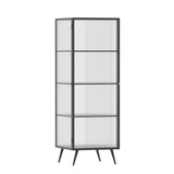 Modern Metal Curio Cabinet Glass Doors Storage Cabinet for Dining Room Clearhalo 'Display & China Cabinets' 'display_china_cabinets' 'furn' 'furn_display_china_cabinets' 'Furniture' 'Kitchen & Dining Furniture' 6664974