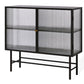 Modern Metal China Cabinet Glass Doors Storage Cabinet for Dining Room 39"L x 14"W x 35"H Black Clearhalo 'Display & China Cabinets' 'display_china_cabinets' 'furn' 'furn_display_china_cabinets' 'Furniture' 'Kitchen & Dining Furniture' 6665008