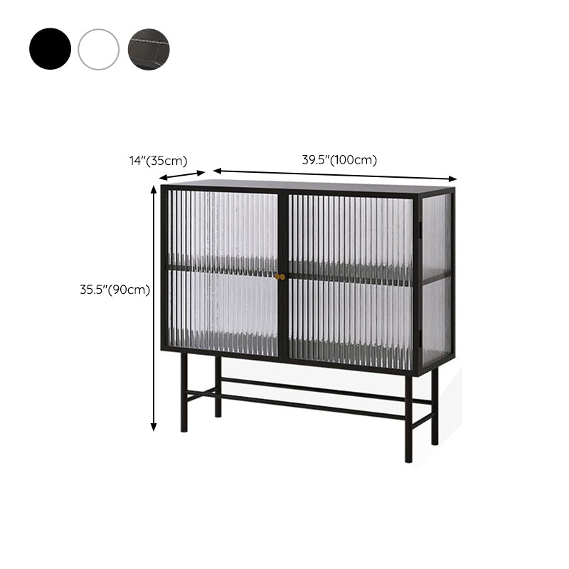 Modern Metal China Cabinet Glass Doors Storage Cabinet for Dining Room Clearhalo 'Display & China Cabinets' 'display_china_cabinets' 'furn' 'furn_display_china_cabinets' 'Furniture' 'Kitchen & Dining Furniture' 6665013