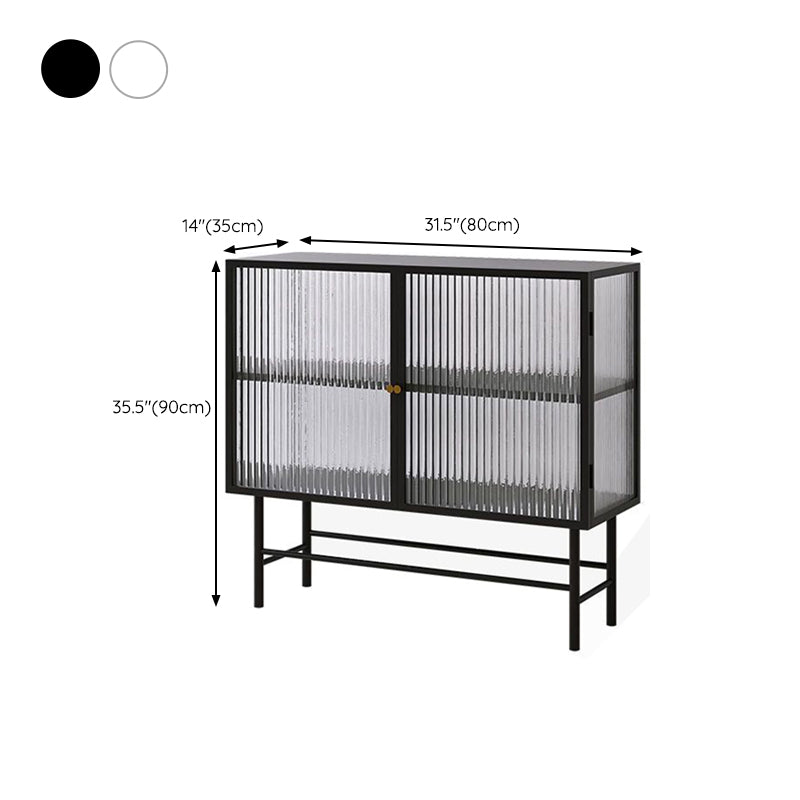 Modern Metal China Cabinet Glass Doors Storage Cabinet for Dining Room Clearhalo 'Display & China Cabinets' 'display_china_cabinets' 'furn' 'furn_display_china_cabinets' 'Furniture' 'Kitchen & Dining Furniture' 6665014