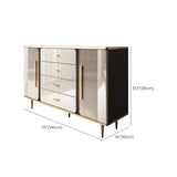 Glam combo dresser in legno di stoccaggio del torace con piedi in metallo per camera da letto