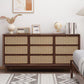 Traditional Storage Chest Dresser Wooden Chest with 9 Drawers 71"L x 16"W x 31"H Nut-Brown Clearhalo 'Bedroom Furniture' 'Dressers & Chests' 'dressers_chests' 'furn' 'furn_dressers_chests' 'Furniture' 6665137