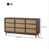 9つの引き出しが付いた伝統的な保管チェストドレッサー木製チェスト