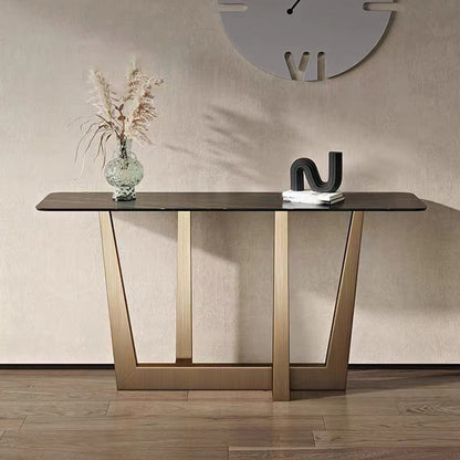 Console rettangolare in pietra Tabella 1-SHELF 31,5 "TABELLO DI ACCENTO ALTA