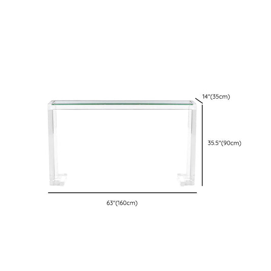 Tavolo di accento rettangolo acrilico moderno tavolo da console a 1 scaffale per sala