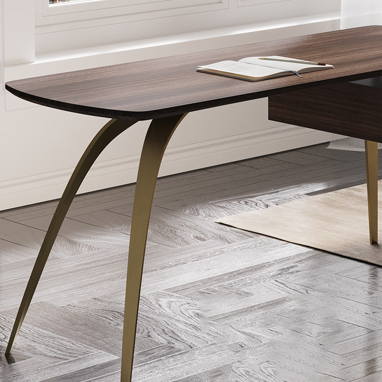 Desca per ufficio glam in legno 1 cassetto 23.62 "W di scrittura con base di ferro