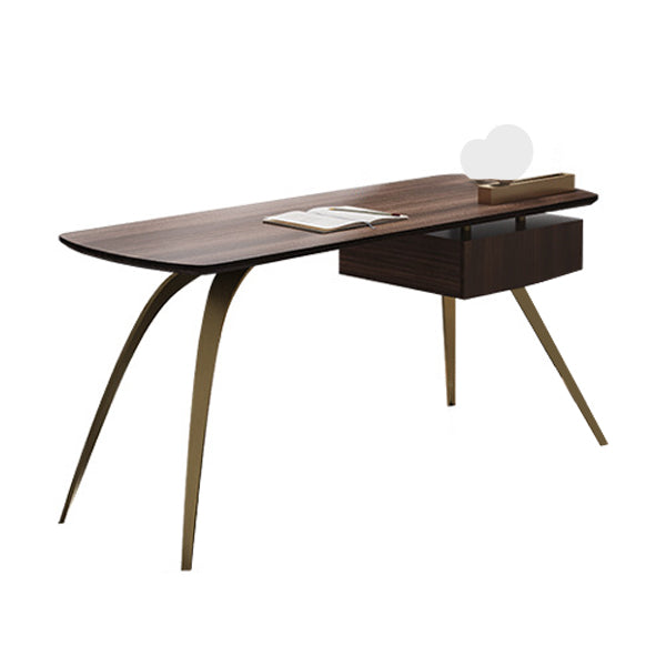 Desca per ufficio glam in legno 1 cassetto 23.62 "W di scrittura con base di ferro