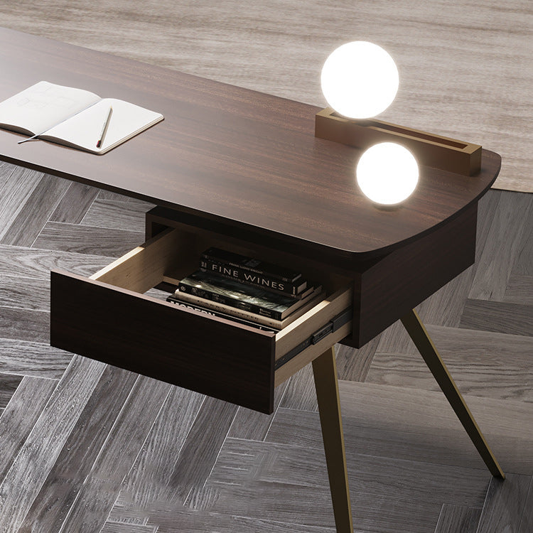 Desca per ufficio glam in legno 1 cassetto 23.62 "W di scrittura con base di ferro