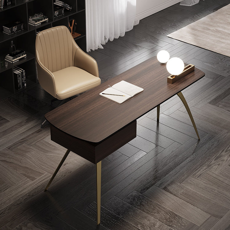 Desca per ufficio glam in legno 1 cassetto 23.62 "W di scrittura con base di ferro