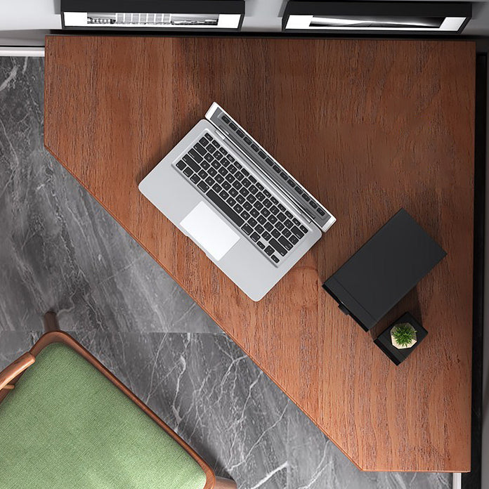 Contemporary Solid Wood Writing Desk Bedroom Office Desk in Brown with Legs Clearhalo 'furn' 'furn_office_desk' 'Furniture' 'Office Desks' 'Office Furniture' 'office_desk' 6665287