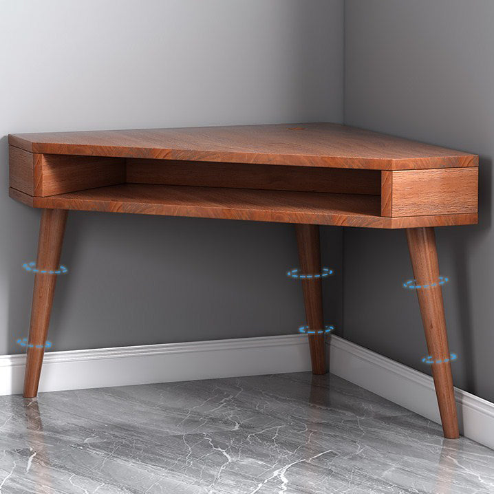 Contemporary Solid Wood Writing Desk Bedroom Office Desk in Brown with Legs Clearhalo 'furn' 'furn_office_desk' 'Furniture' 'Office Desks' 'Office Furniture' 'office_desk' 6665289