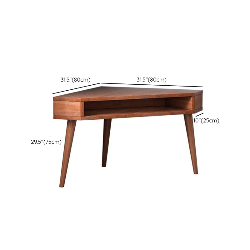 Contemporary Solid Wood Writing Desk Bedroom Office Desk in Brown with Legs Clearhalo 'furn' 'furn_office_desk' 'Furniture' 'Office Desks' 'Office Furniture' 'office_desk' 6665293