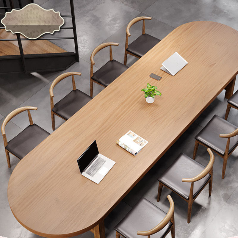 29.25 Inch H Solid Wood Office Desk Modern Oval Writing Desk Clearhalo 'furn' 'furn_office_desk' 'Furniture' 'Office Desks' 'Office Furniture' 'office_desk' 6665318