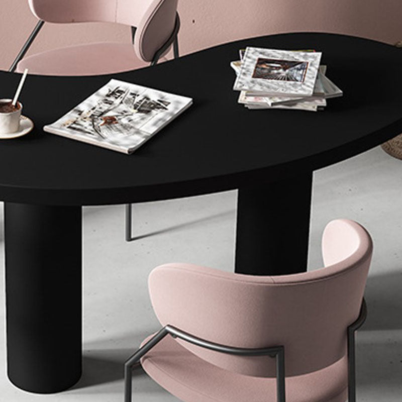 Bureau de bureau contemporain Bois massif 29,5 "Hauteur Bureau d'écriture en noir avec jambes