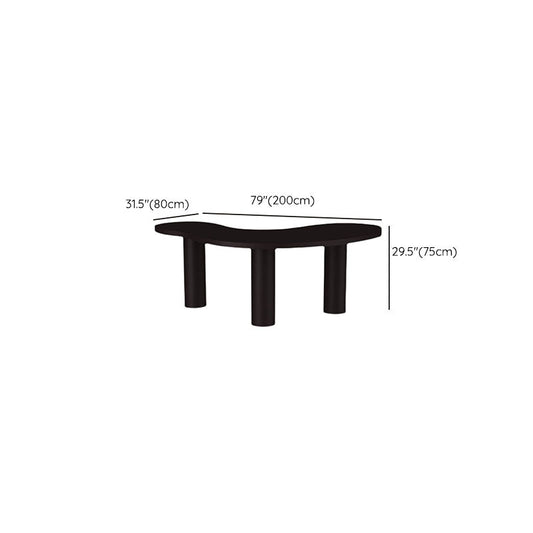 現代のオフィスデスクソリッドウッド29.5 "脚付きの黒の高さのライティングデスク