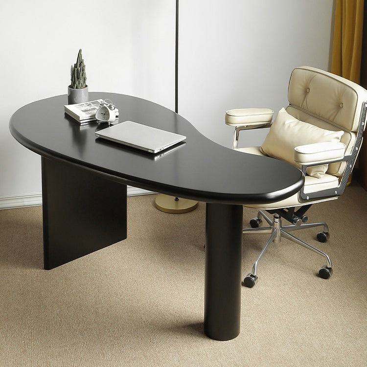 Bureau d'écriture industriel 29.5 "Hauteur de bureau en bois massif en noir avec jambes