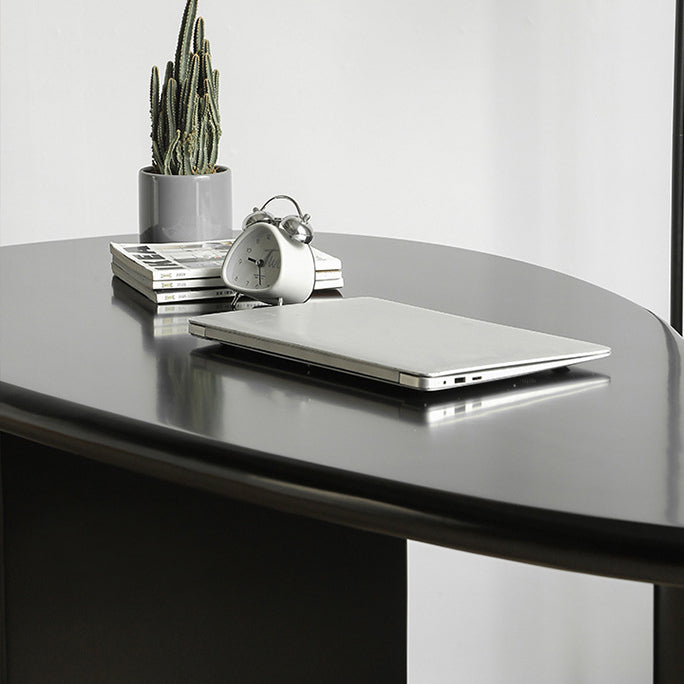 Bureau d'écriture industriel 29.5 "Hauteur de bureau en bois massif en noir avec jambes