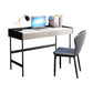 2 laden Office Desk Stone rechthoekig schrijfbureau met ijzeren benen