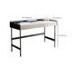 2 laden Office Desk Stone rechthoekig schrijfbureau met ijzeren benen
