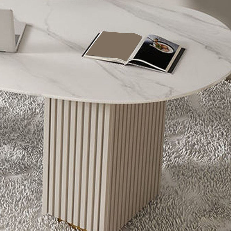 Escritorio de escritura de piedra contemporánea escritorio de la oficina en blanco con cajones