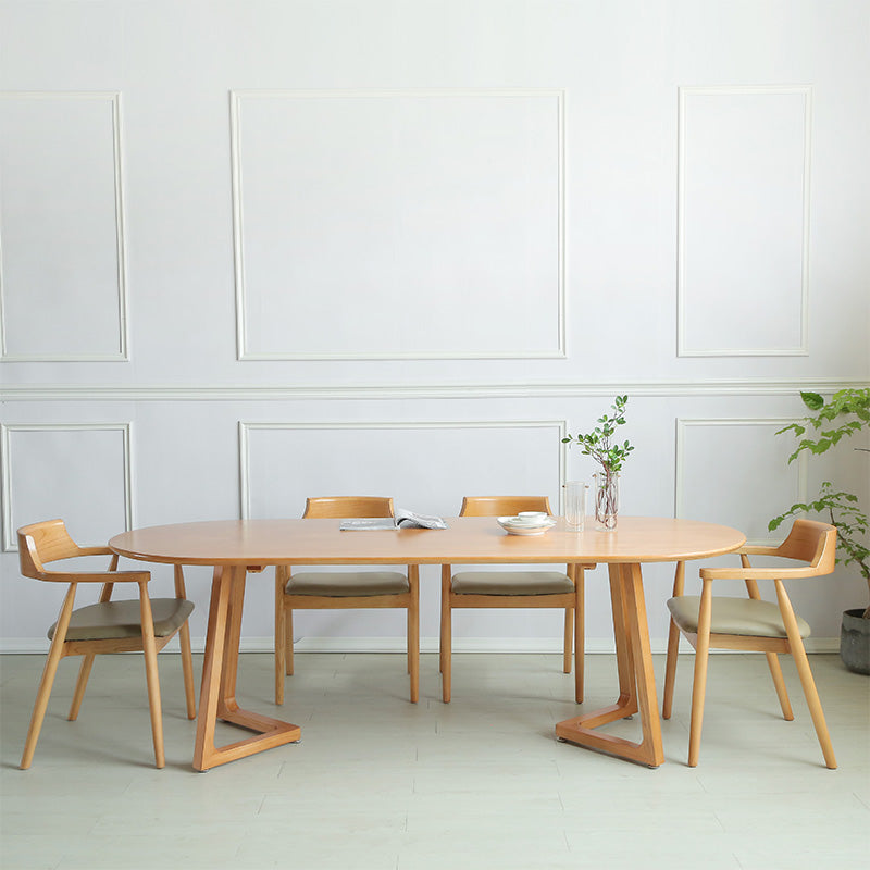 Base di slitta da slitta per ufficio ovale in legno massiccio 29,53 "scrivania alta