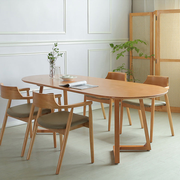 Base di slitta da slitta per ufficio ovale in legno massiccio 29,53 "scrivania alta