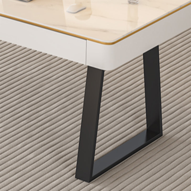 Scrivania per ufficio in pietra moderna 29,53 "scrivania alta con base a slitta