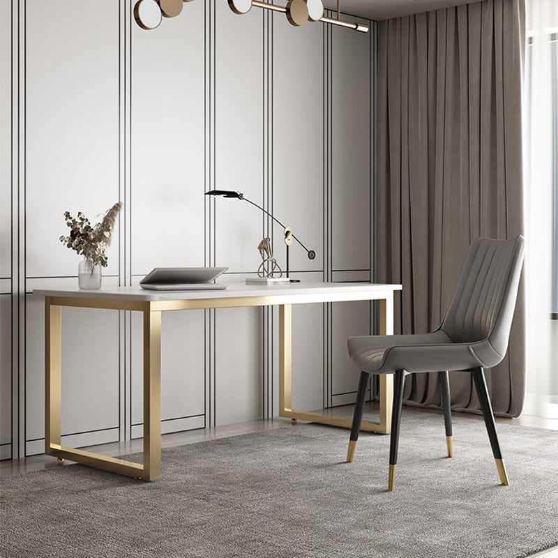 Bureau de bureau d'écriture rectangulaire Glam Bureau avec des jambes en métal