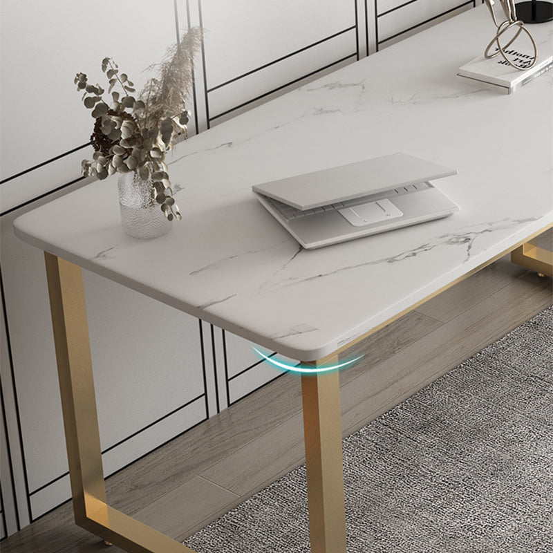 Bureau de bureau d'écriture rectangulaire Glam Bureau avec des jambes en métal