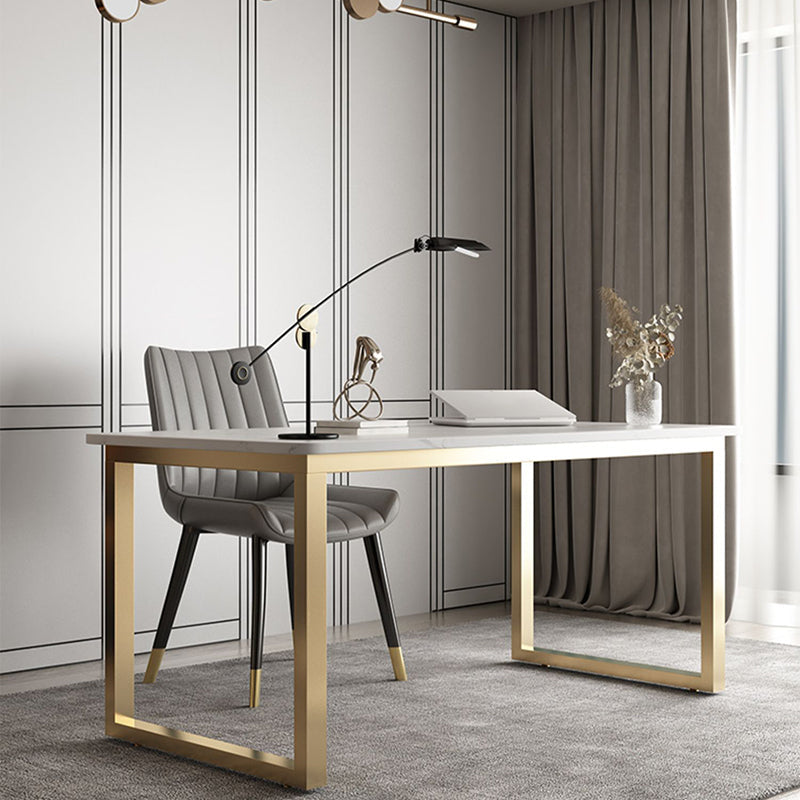 Bureau de bureau d'écriture rectangulaire Glam Bureau avec des jambes en métal