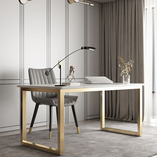 GLAM長方形のライティングデスク石造りのオフィスデスクが金属脚