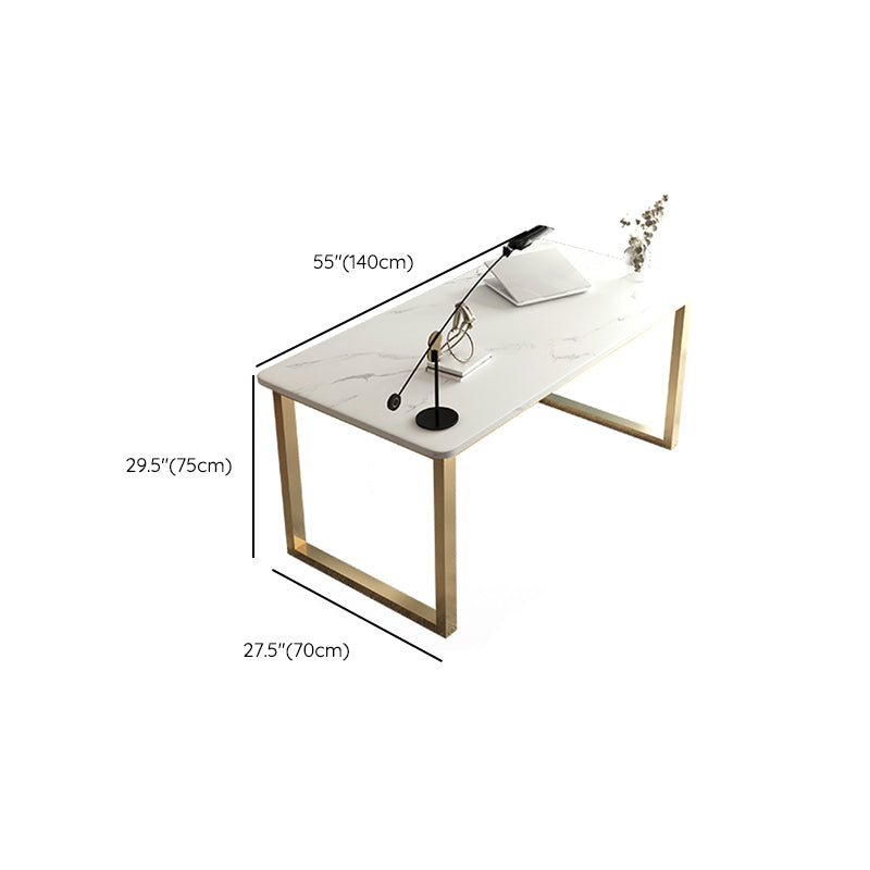 Bureau de bureau d'écriture rectangulaire Glam Bureau avec des jambes en métal