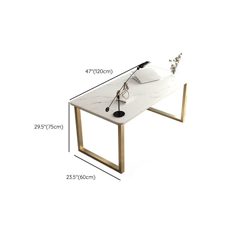 Bureau de bureau d'écriture rectangulaire Glam Bureau avec des jambes en métal