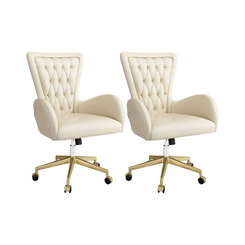 Modern Leather Task Chair Height-adjustable Desk Chair for Office 2 Piece Set Clearhalo 'furn' 'furn_office_chair' 'Furniture' 'Office Chairs' 'Office Furniture' 'office_chair' 6665641