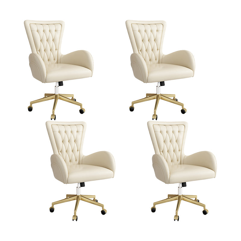 Modern Leather Task Chair Height-adjustable Desk Chair for Office 4 Piece Set Clearhalo 'furn' 'furn_office_chair' 'Furniture' 'Office Chairs' 'Office Furniture' 'office_chair' 6665643