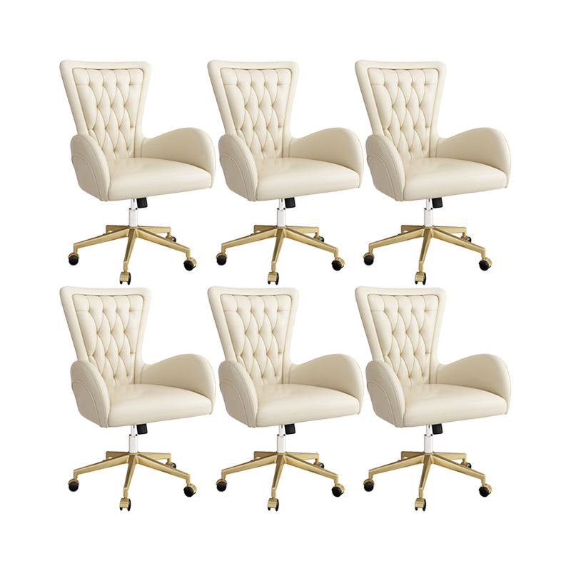 Modern Leather Task Chair Height-adjustable Desk Chair for Office 6 Piece Set Clearhalo 'furn' 'furn_office_chair' 'Furniture' 'Office Chairs' 'Office Furniture' 'office_chair' 6665645