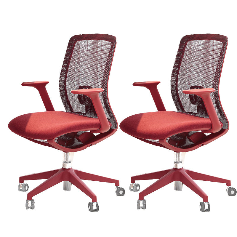 Moderne zwenkstoel Vaste armen Ademend Air Grid Bure stoel met wielen