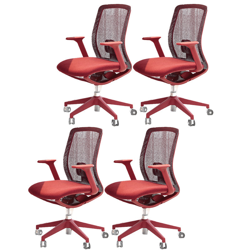 Moderne zwenkstoel Vaste armen Ademend Air Grid Bure stoel met wielen