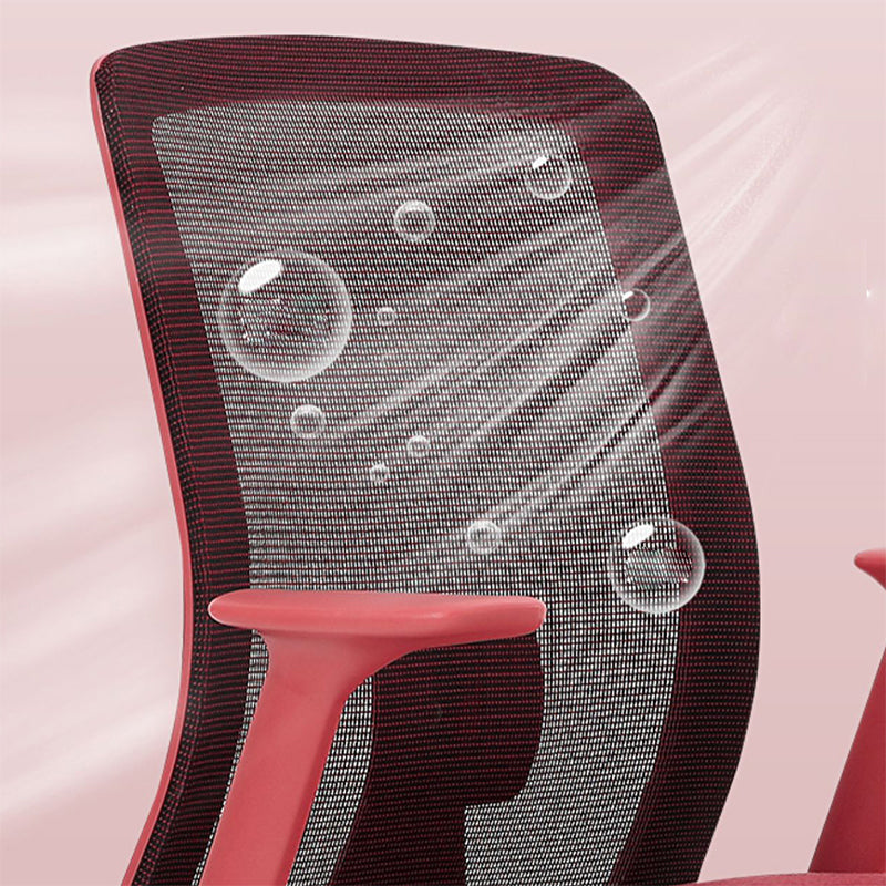 Moderne zwenkstoel Vaste armen Ademend Air Grid Bure stoel met wielen